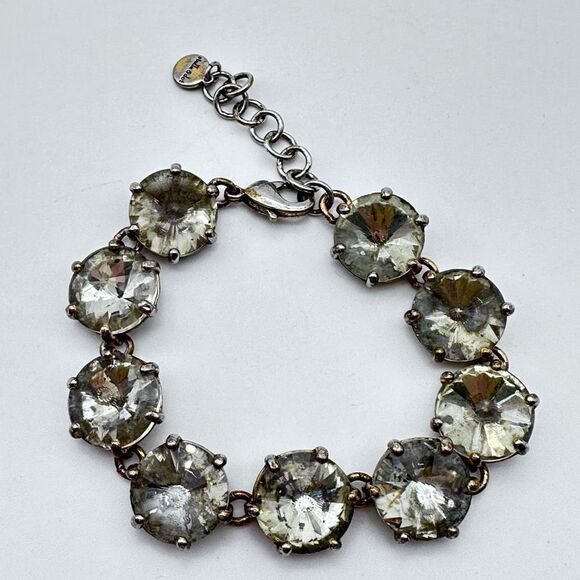 Stella & Dot Amelie Crystal Bracelet Chain rocker chic sophisticated  silver - Picture 4 of 5